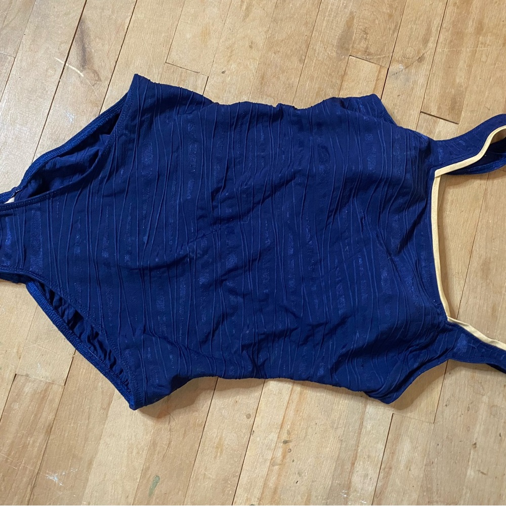 💖Christina Navy and Cream Swimsuit